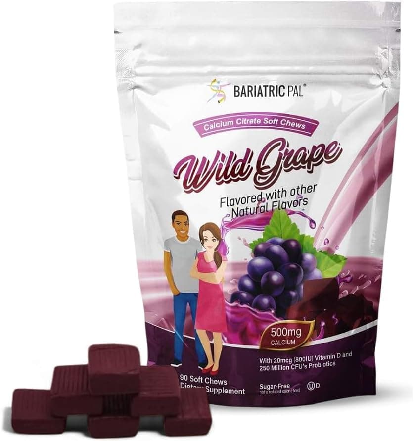 BariatricPal Calcium Citrate Soft Chews, Wild Grape (90 Count)