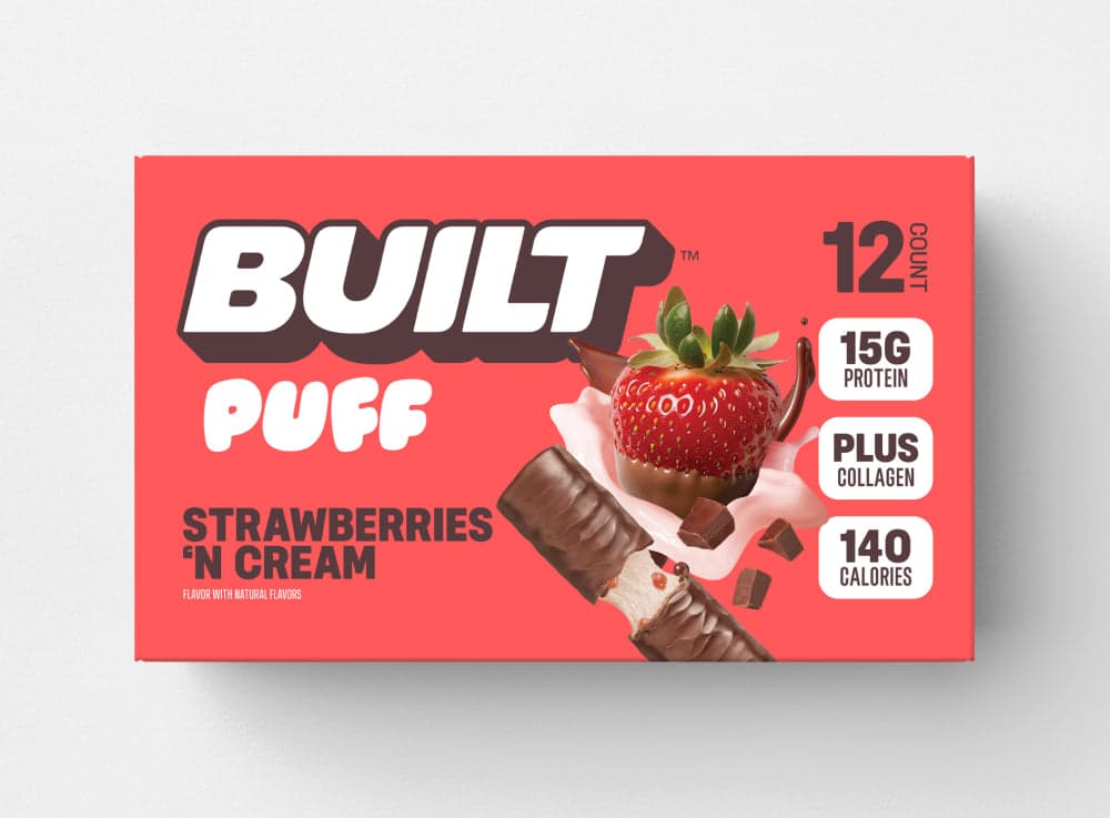 Built Puff Protein Bar, Strawberries 'N Cream (12 Count)