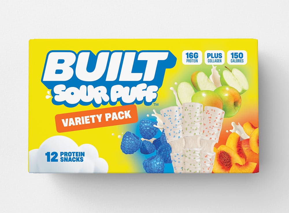 Built Sour Puff Protein Bar, Variety Pack (12 Count)
