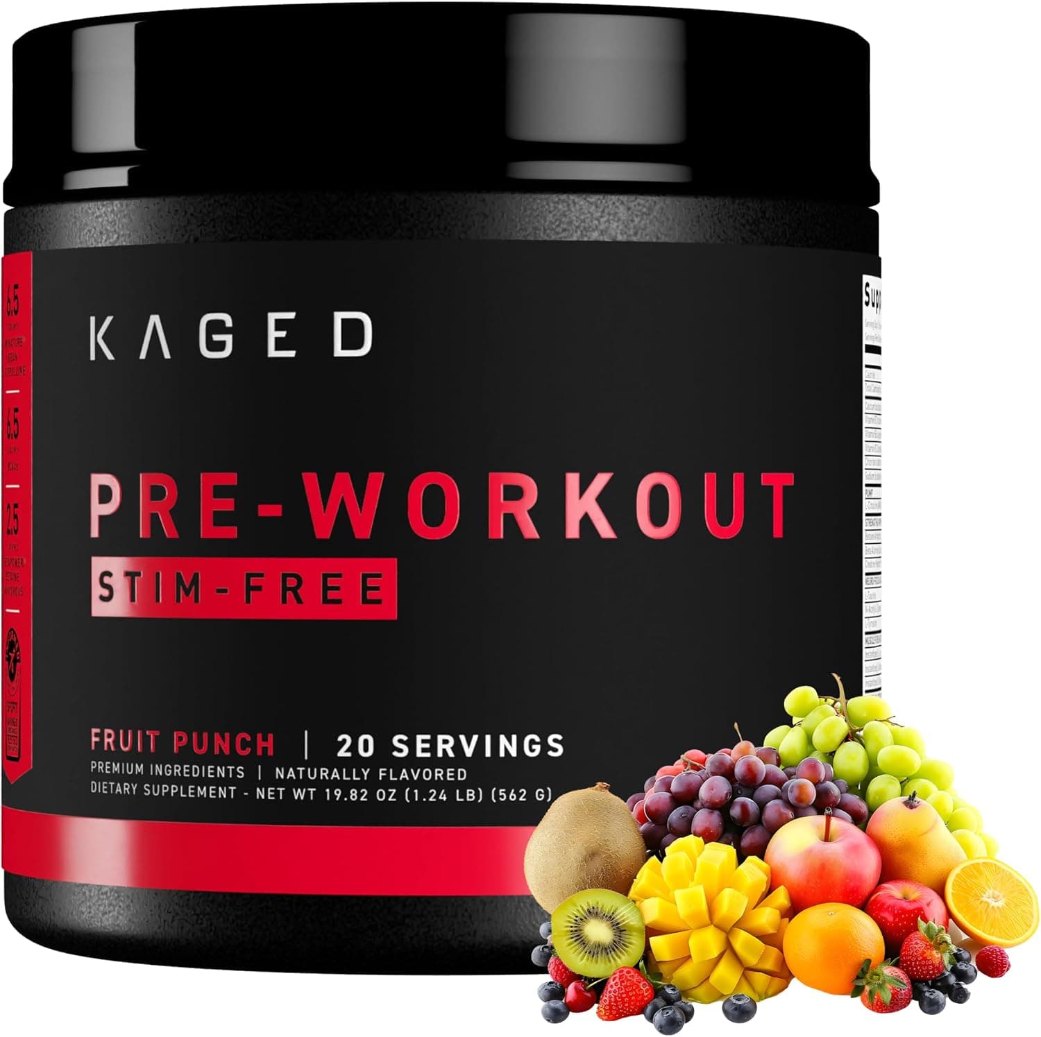 Kaged Stimulant Free Pre Workout, Fruit Punch