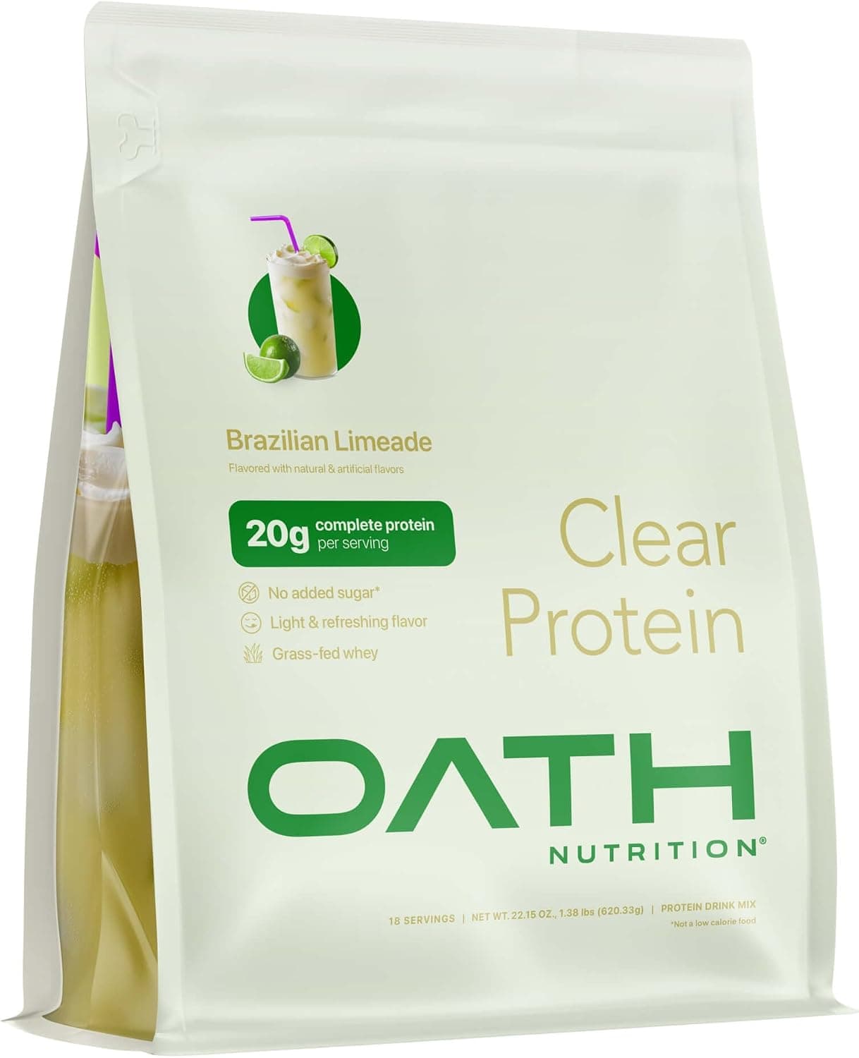 Oath Clear Whey Isolate Protein Powder - Brazilian Limeade (18 Servings)