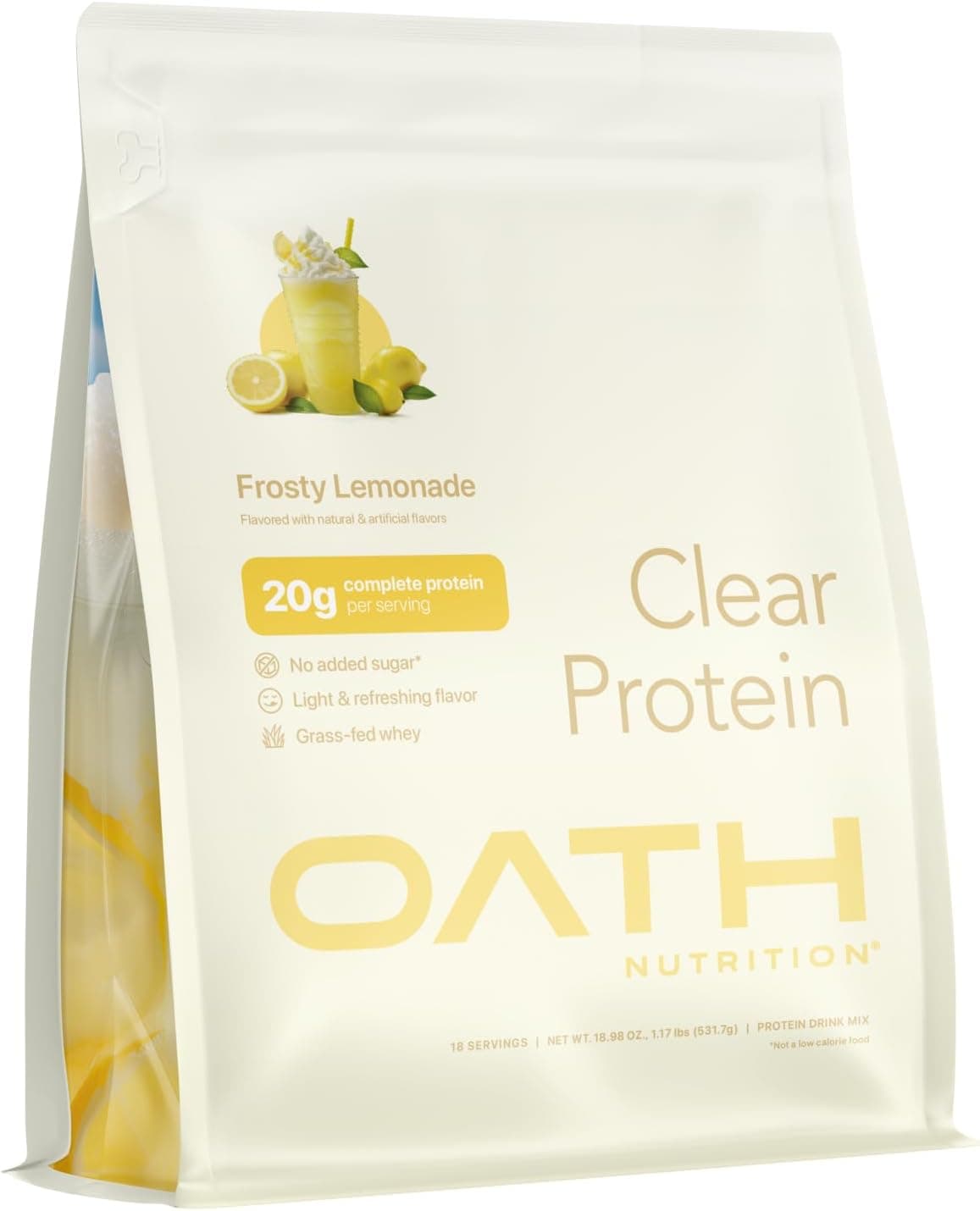 Oath Clear Whey Isolate Protein Powder - Frosty Lemonade (18 Servings)