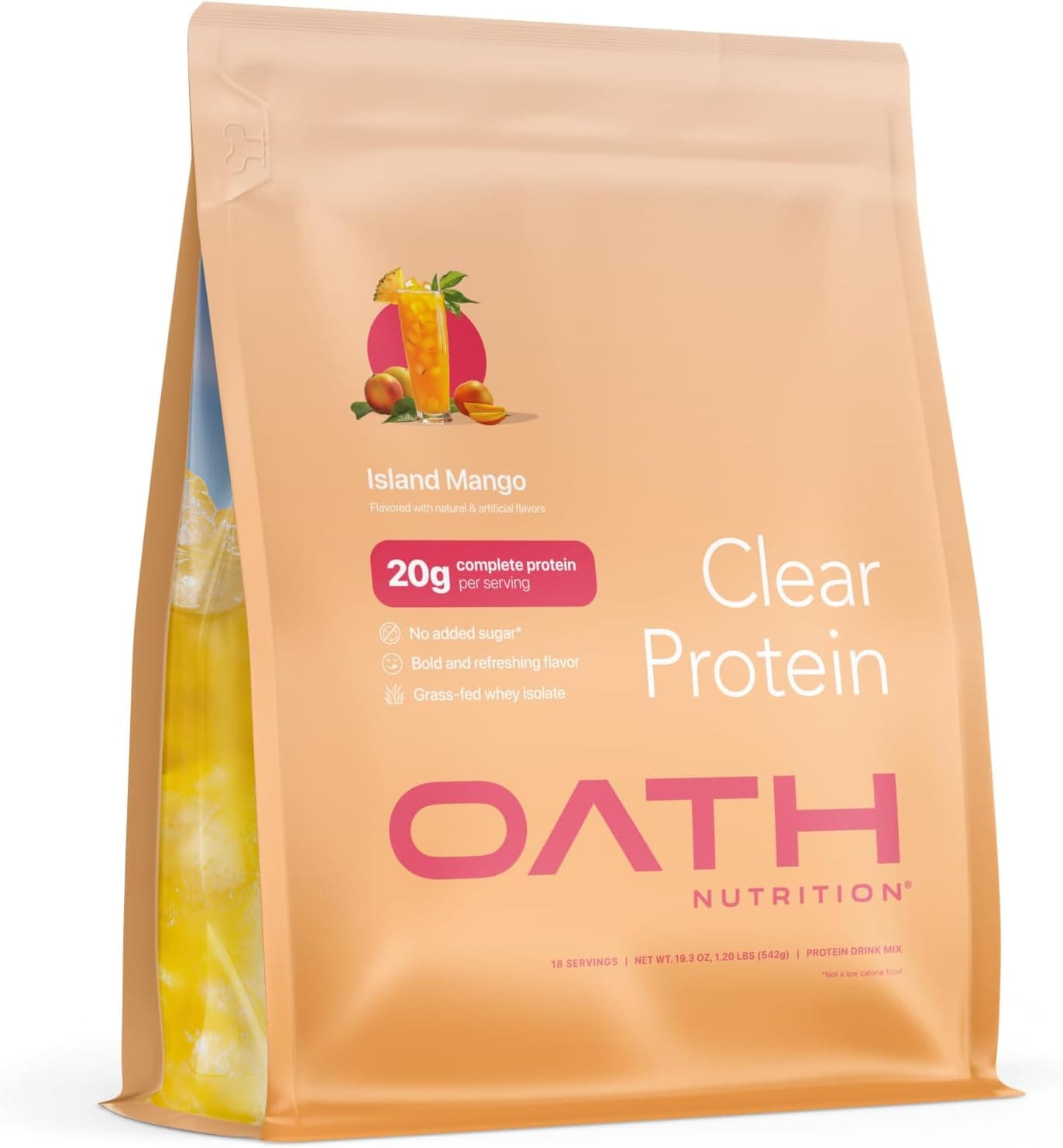 Oath Clear Whey Isolate Protein Powder - Island Mango (18 Servings)