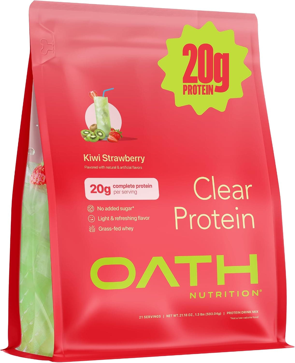 Oath Clear Whey Isolate Protein Powder - Kiwi Strawberry (21 Servings)