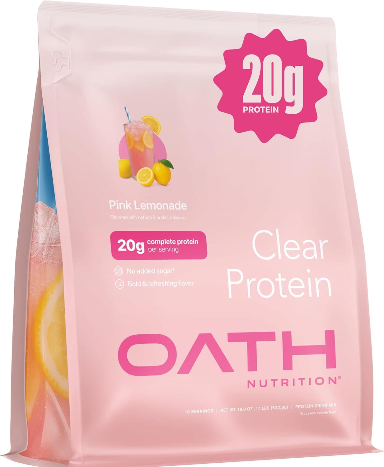 Oath Clear Whey Isolate Protein Powder - Pink Lemonade (18 Servings)