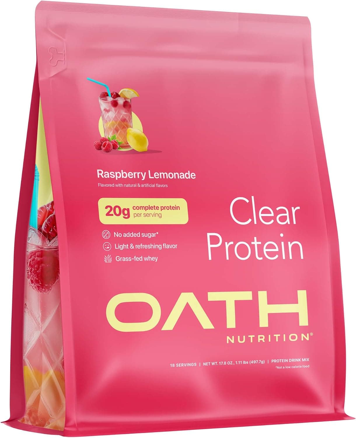 Oath Clear Whey Isolate Protein Powder - Raspberry Lemonade (18 Servings)