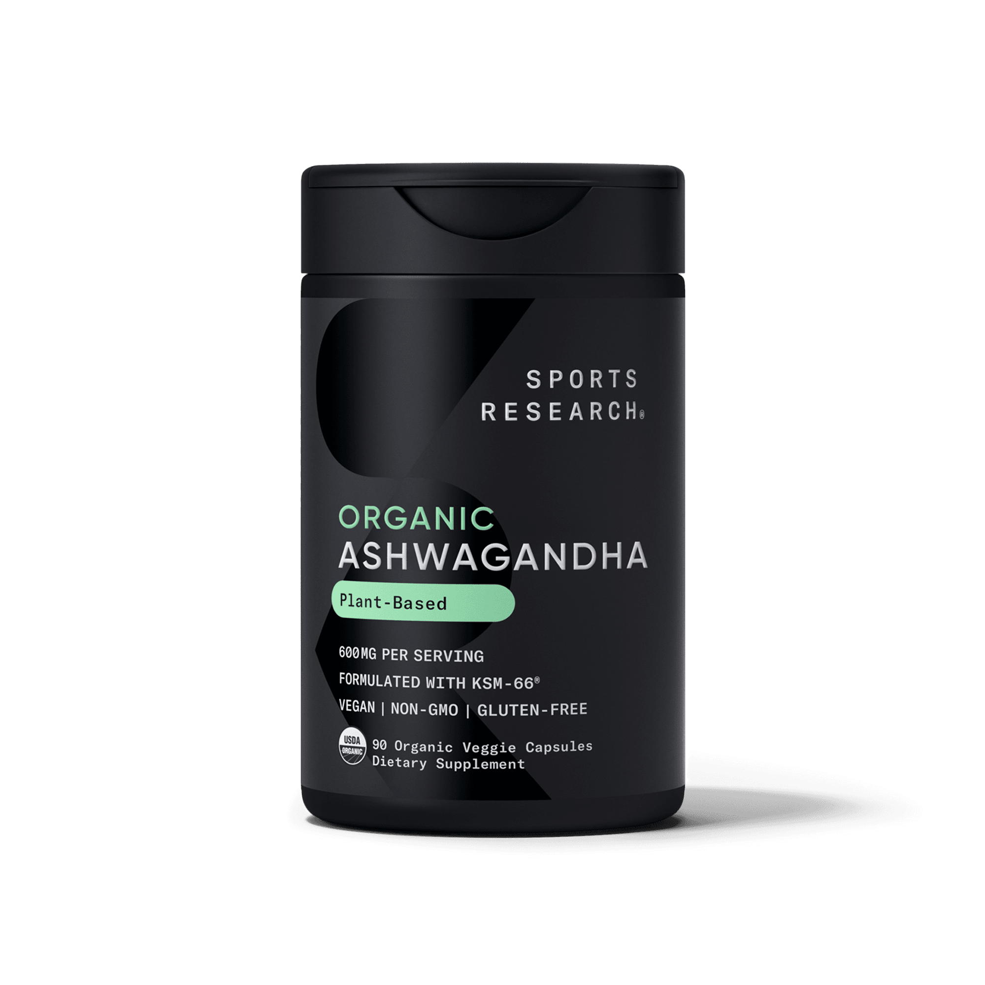 Organic Ashwagandha KSM-66, 600mg (90 Veggie Capsules)
